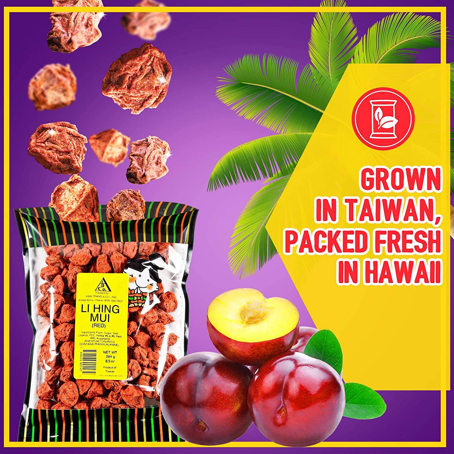 Snack Hawaii – Fruta seca/desidratada por atacado – Vermelho Li Hing Mui7
