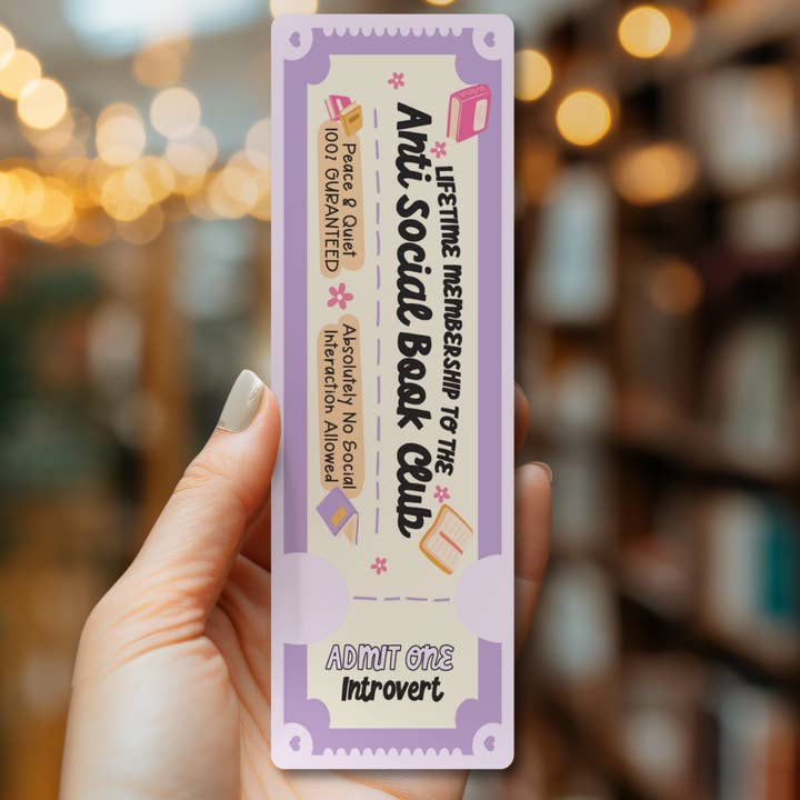 Anti Social Book Club Bookmark | Bookish Reader for wholesale by Indie Heart Studio
