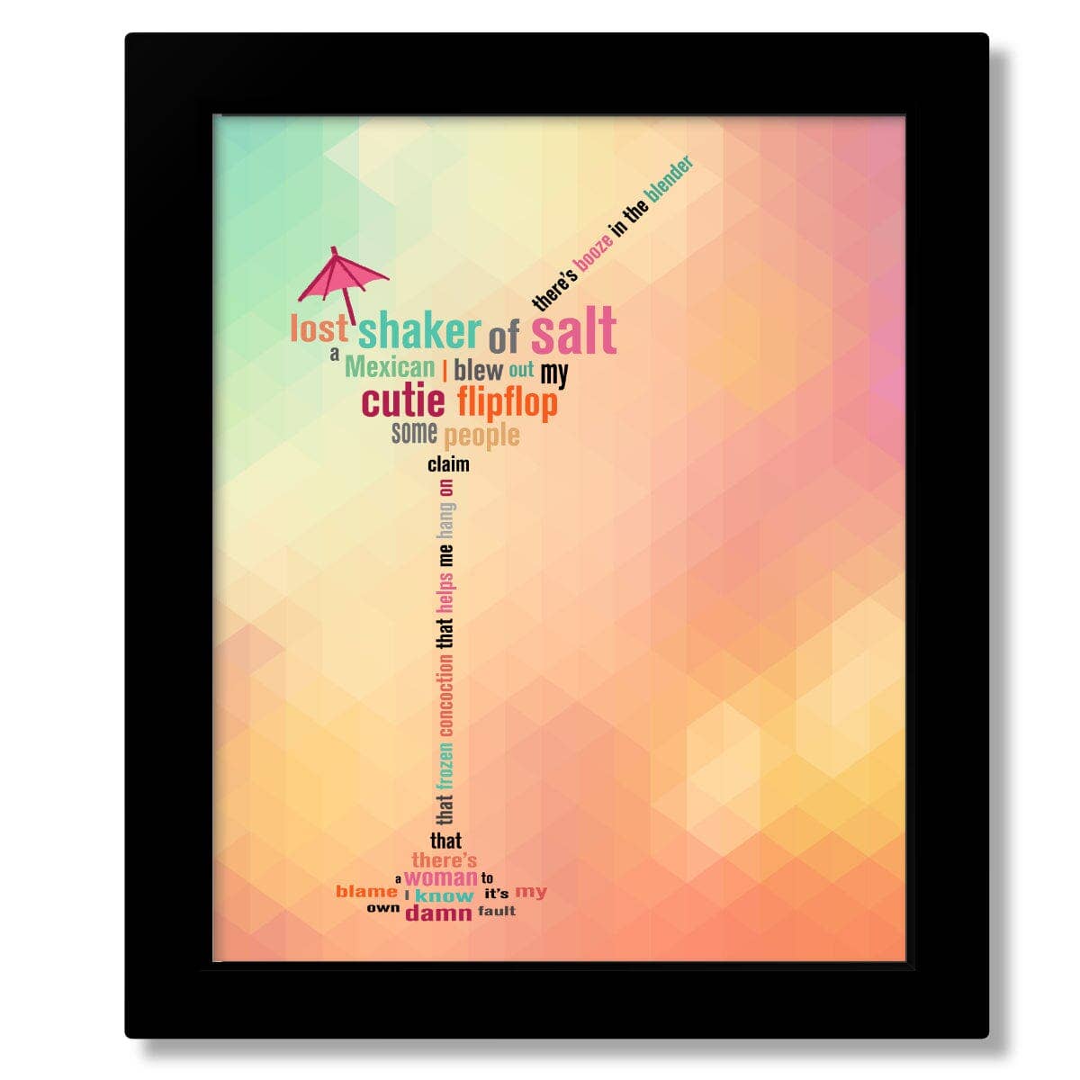 Song Lyrics Art - Wholesale Art Print - Margaritaville by Jimmy Buffett - Lyric Inspired Music Art3