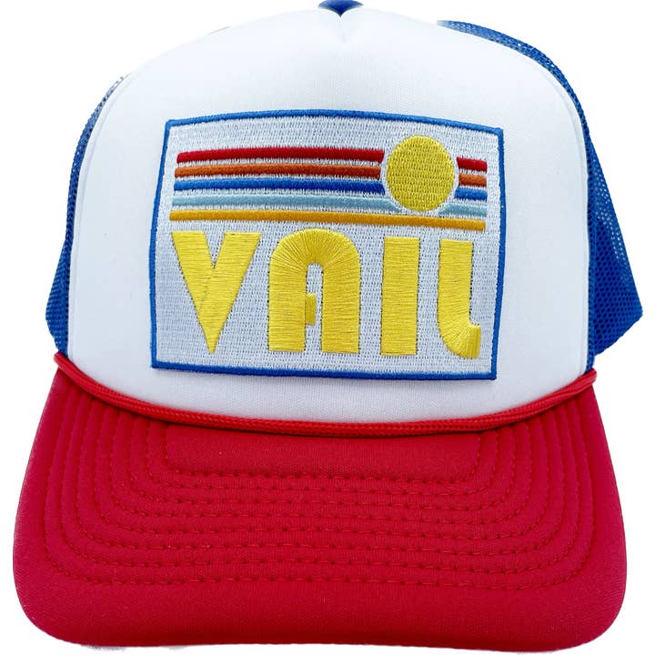 Hey Mountains - Wholesale Trucker Hat - Unisex - Vail, Colorado Trucker Hat - Retro