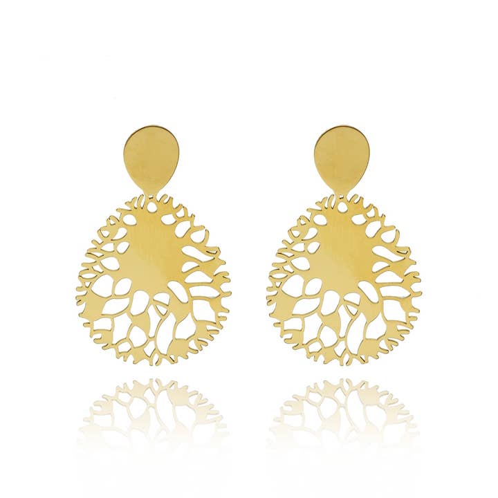 Gold Stainless Steel Earrings Natural Decor for wholesale by IngrossoFashion by INCI SRL