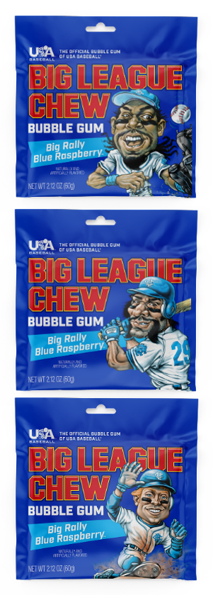 Grandpa Joe's Candy Shop - Wholesale Chewing Gum - Big League Chew Big Rally Blue Raspberry Gum, 12ct Pouches2