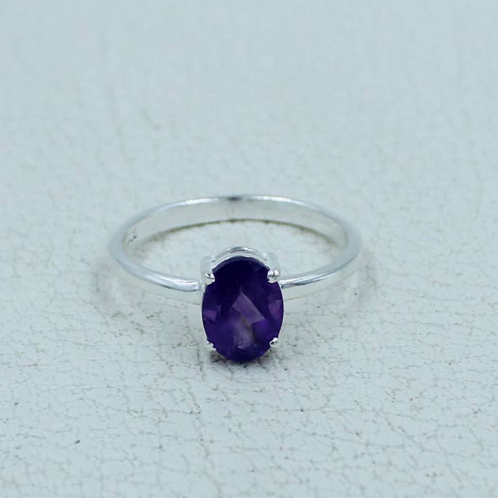 Silvex Jewelry - Wholesale Single Stone/Solitaire Ring - Garnet Minimalist Ring 925 Silver Birthstone Gift Jewelry31