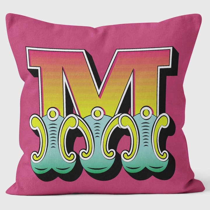 Hora do show! - Fonte Alphabet AYM - Framboesa - Letra M por atacado de ART CUSHIONS
