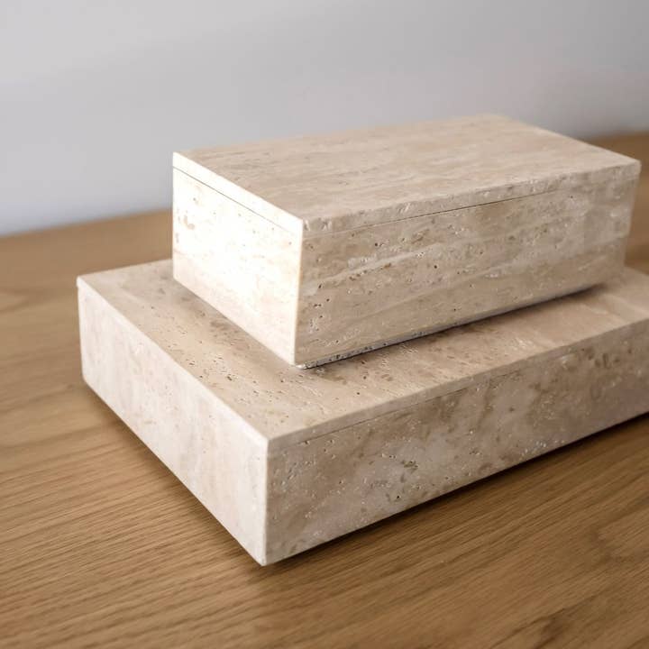 Le Maé by Lindye - Wholesale Decorative Box - Hilton Travertine Storage Box4