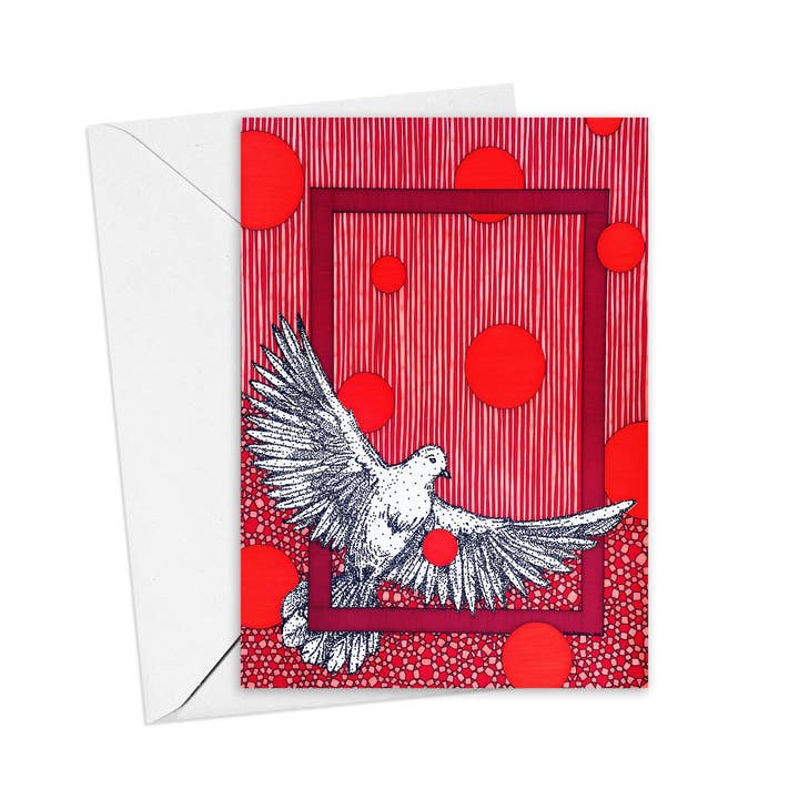 Red Dove Note Cards, Set of 6 for wholesale by artisticle