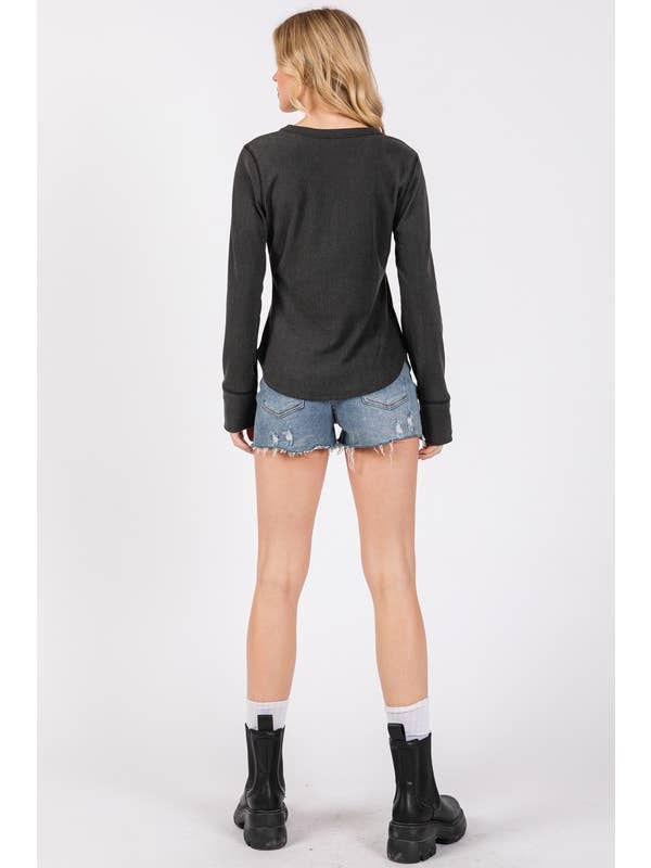 Final Touch - Wholesale Knit Top - Women's - Brushed Ribbed Fitted Long Sleeve Top - NT312806