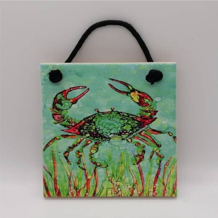 Sea Life Cangrejo azulejos de cerámica para venta al por mayor de Florida Vibes Art / Mungo Key Designs