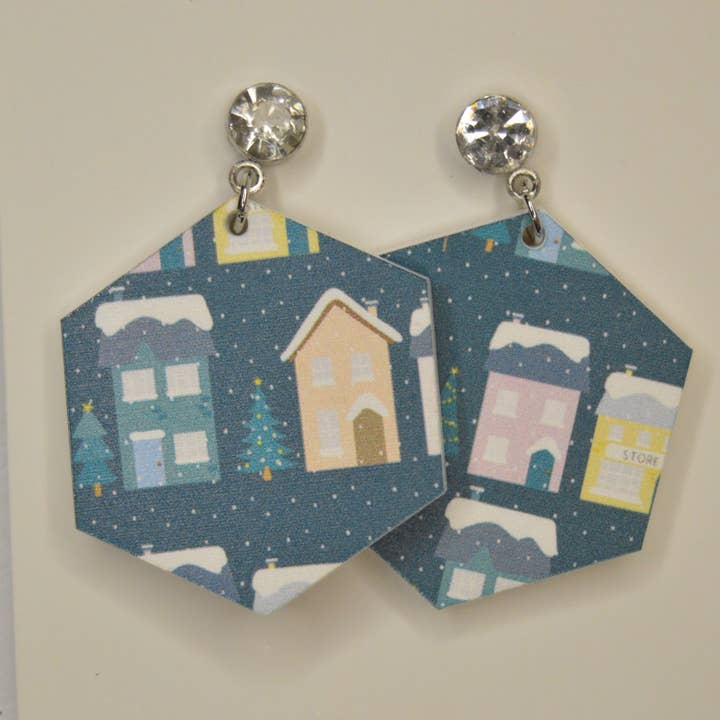 Christmas Earrings, Holiday Earrings, Acrylic Earrings for wholesale by The Adorned Fox