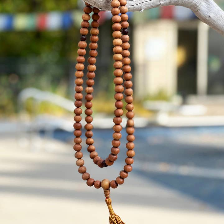 Lungta Imports - Wholesale Prayer Beads Necklace - Tibetan Buddhist Genuine Sandal Wood Mala / Rosary 108 Beads1