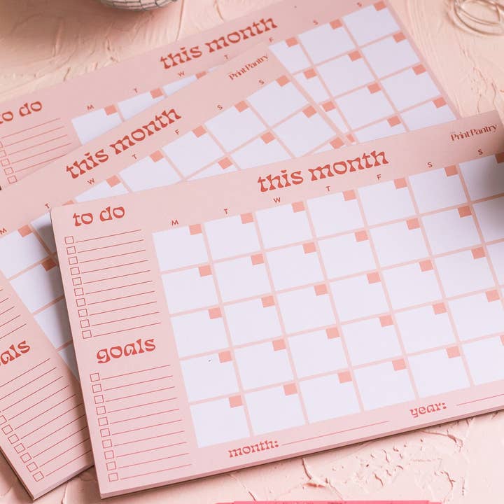 The Print Pantry - Wholesale Notepad - Monthly Calendar Notepad1