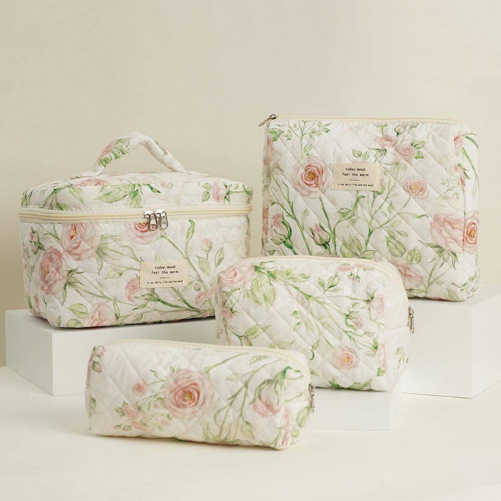 Dipped Shop – Engroshandel Kosmetiktaske – Sød quiltet kosmetiktaske med blomsterprint DP25E8636