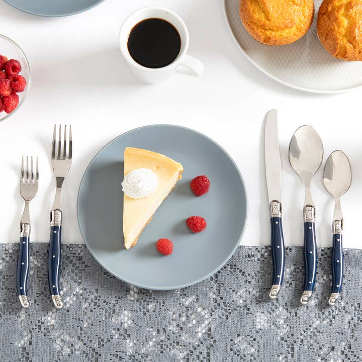 French Home - Vendita all'ingrosso Set di posate - Set di posate in acciaio inossidabile Laguiole da 20 pezzi per 4 persone, blu navy2