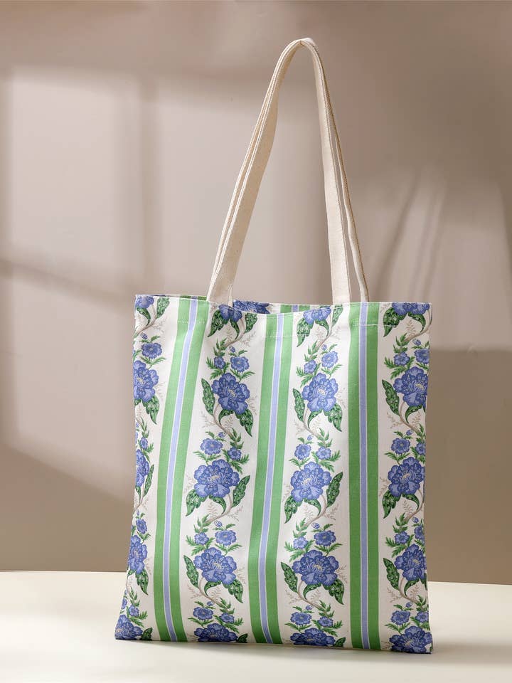 Sac fourre-tout rayé Vintage Garden, Lecteur, Romantasy, Bibliophile pour la vente par The Bookish Atelier