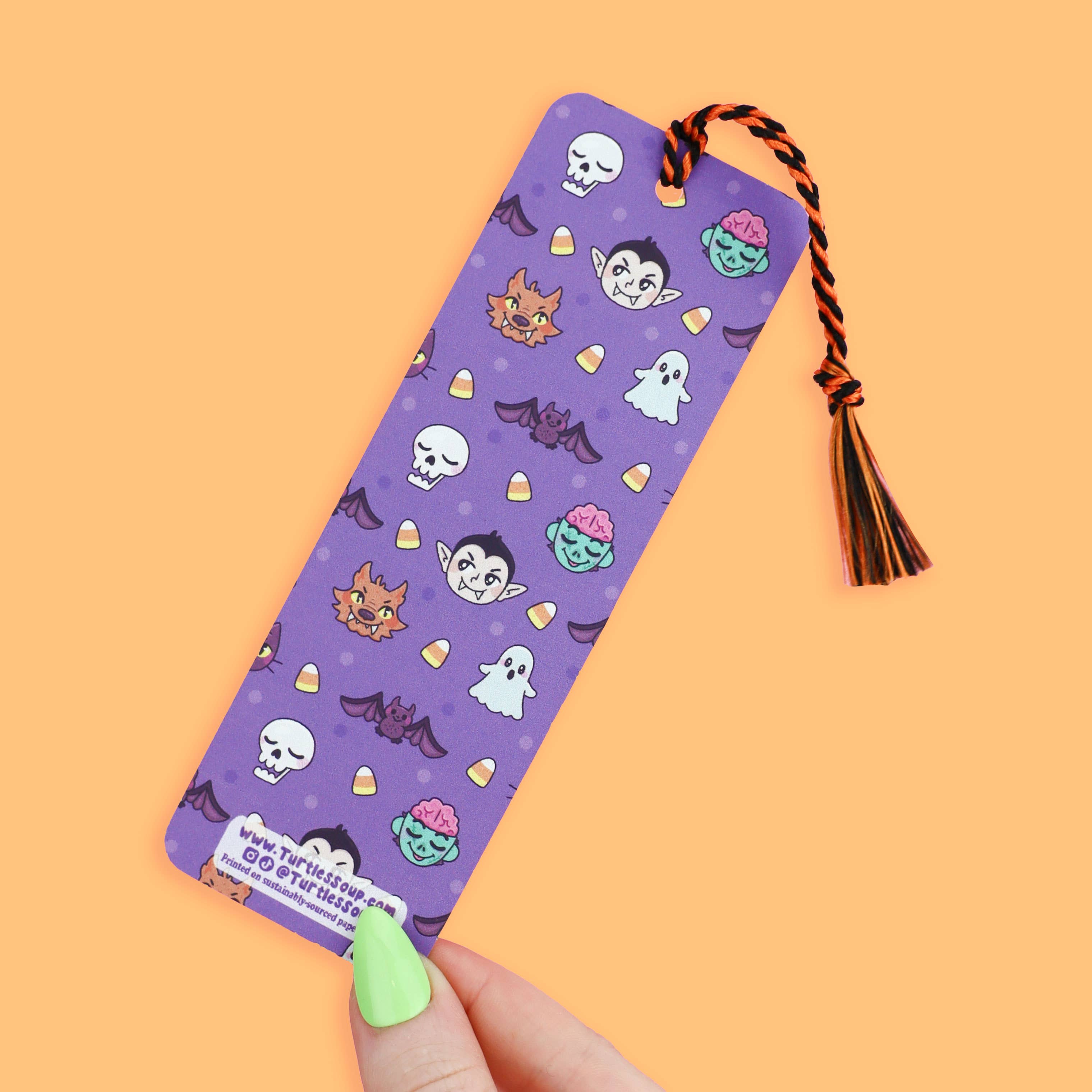 Turtle's Soup - Wholesale Bookmark - I Love Spooky Stories Reader Gift Bookmark with Tassel2