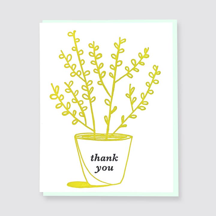 Thank You Potted Plant- Thank You Card for wholesale by True North Letterpress