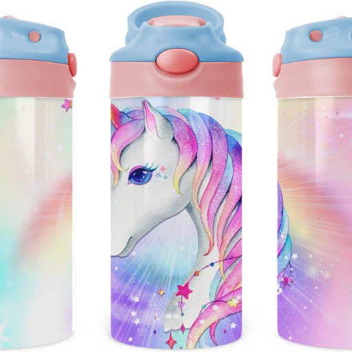 Magical Unicorn Kids 12 oz Water Bottle Flip Top for wholesale by Crafty Casey's Wholesale
