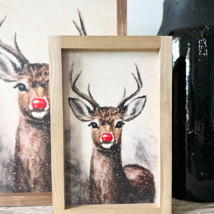 Lily and Sparrow - Wholesale Christmas Wall Art - Rudolph Vintage Print | Christmas Decor2