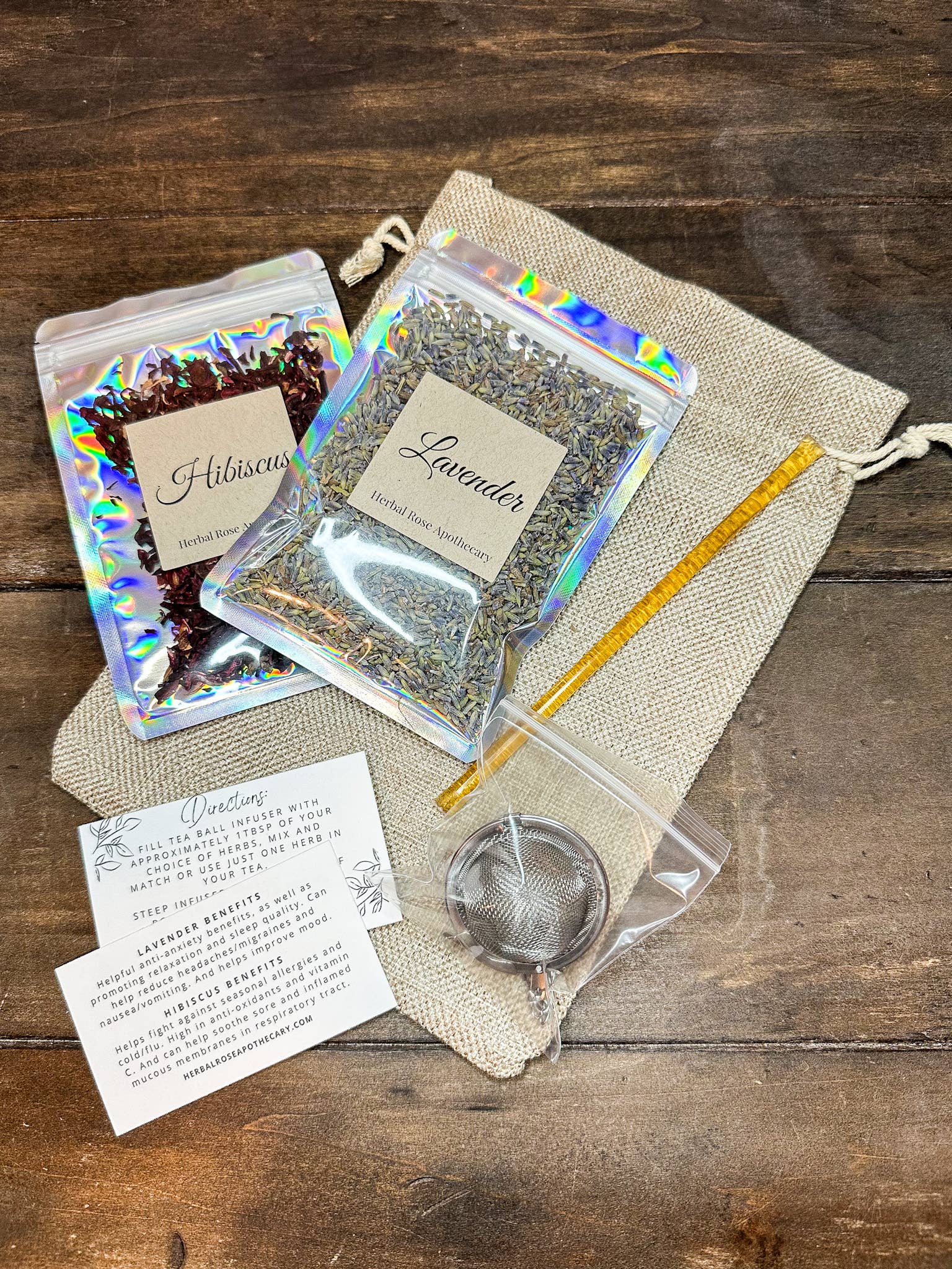 Herbal Rose Apothecary - Wholesale Loose Tea - Herbal Tea Gift Bag (White Label)2