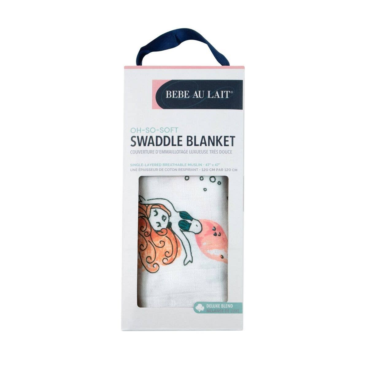 Bebe au Lait - Wholesale Swaddle - Baby - Mermaid Oh-So-Soft Muslin Single Swaddle Blanket2