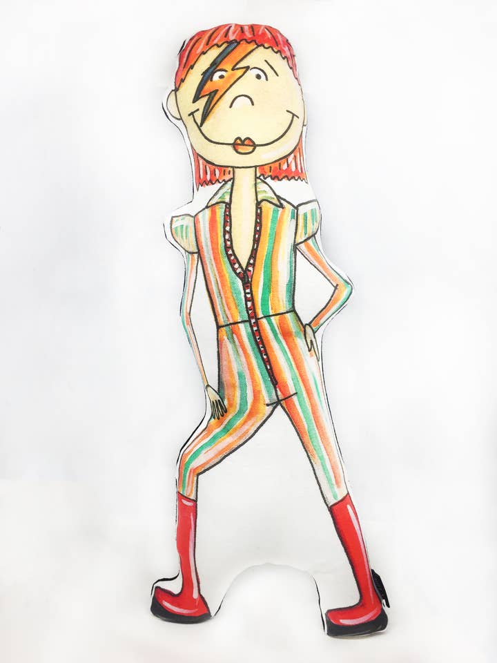 Poupée Big Bowie : coussin artistique unique en peluche, cadeau de décoration d'intérieur pour la vente par KAHRI