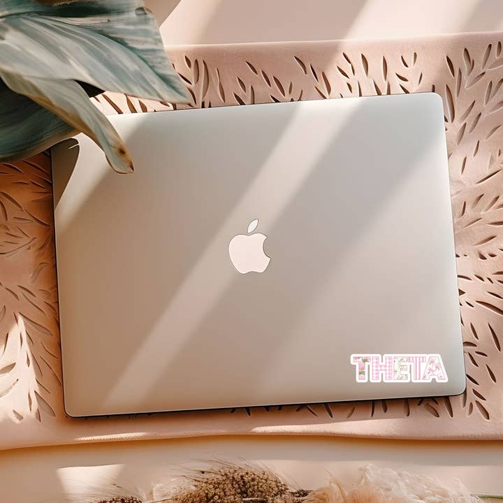 Aspen and Lark - Wholesale Sticker - Kappa Alpha Theta Omega Sticker - Pink Patchwork1