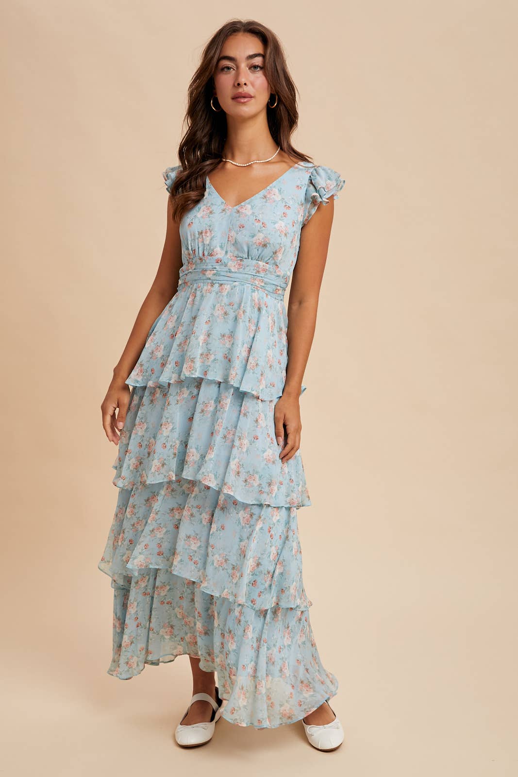 In Loom - Wholesale Dress - Women's - TIERED CHIFFON FLORAL DRESS8