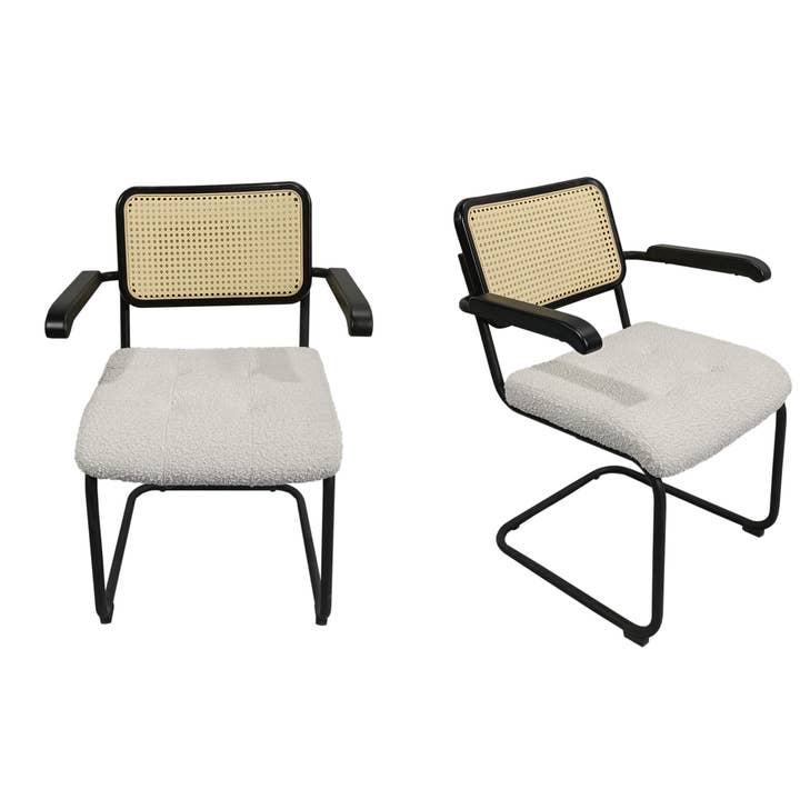Seat4uhome - Wholesale Chair - Boucle Upholstered Rattan Elton Dining Chair-Price Per Item0