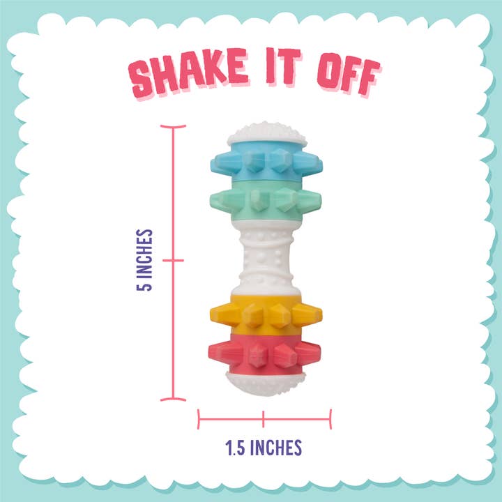 Pet Palette Distribution - Wholesale Pet Chew Toy - Dog - SnugArooz Shake It Off Dog Chew Toy Multicolored 5"3