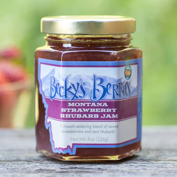 Montana Strawberry Rhubarb Jam for wholesale by Becky's Berries