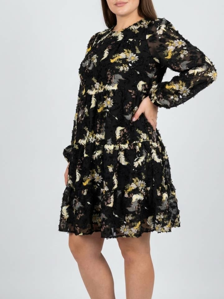 Lp14407 Plus Size Printed Short Dress for wholesale by Lilie Rose