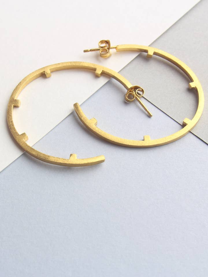 Spoke Hoops for wholesale by Amy Mead Jewellery