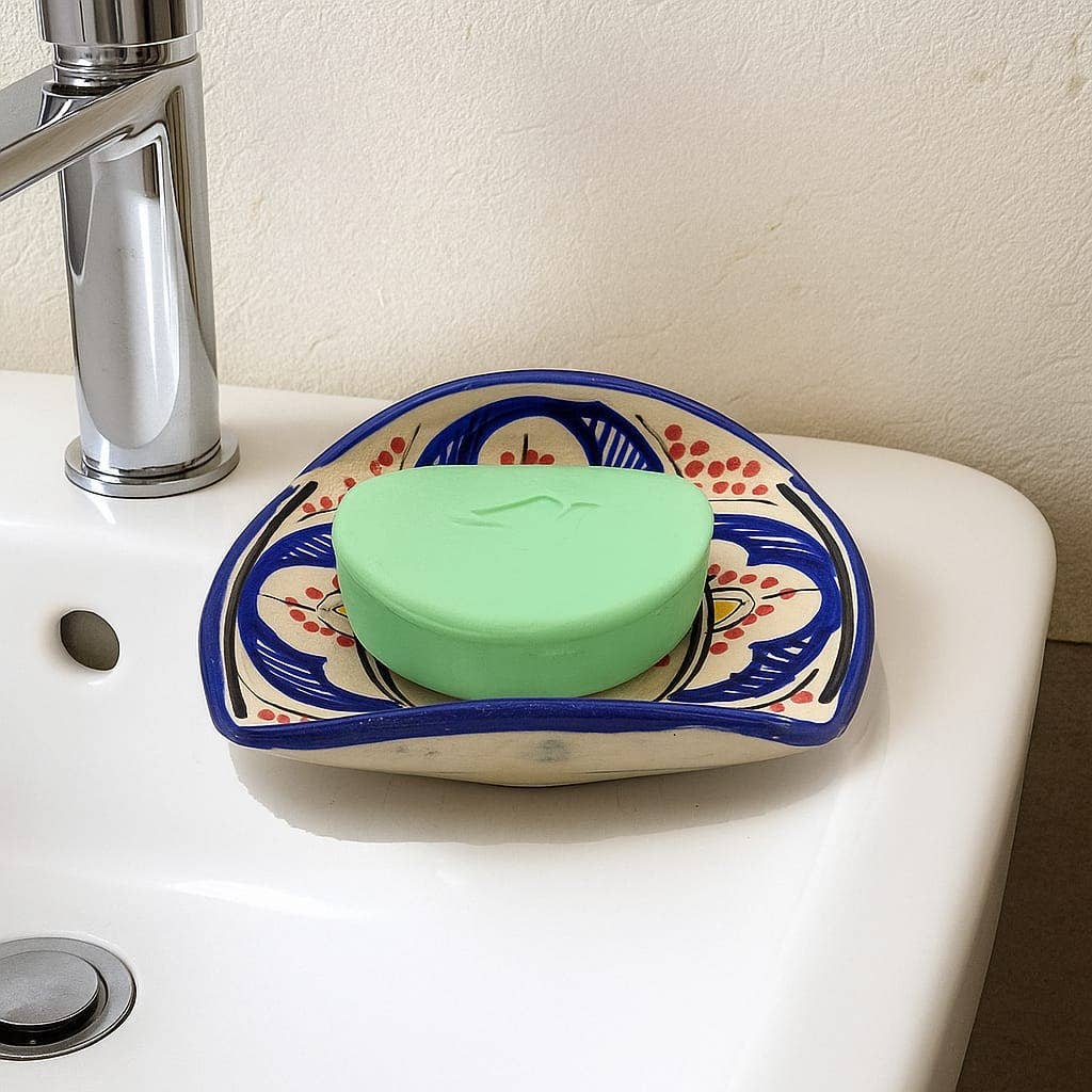 Etnico del Mondo - Wholesale Bath Soap Dish - Hand-Painted Moroccan Ceramic Soap Dish Safi1
