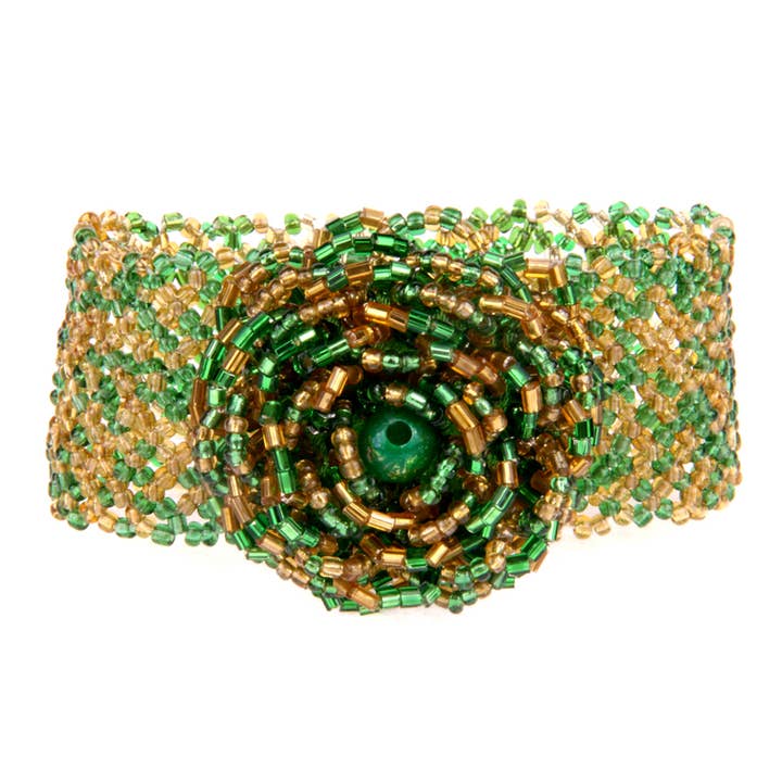 Game Day Rose Bracelet Green Gold for wholesale by Erik & Mike