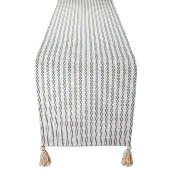 Stripe Table Runner 72 inches, 100% Cotton, With Tassels for wholesale by Folkhomes Global Inc