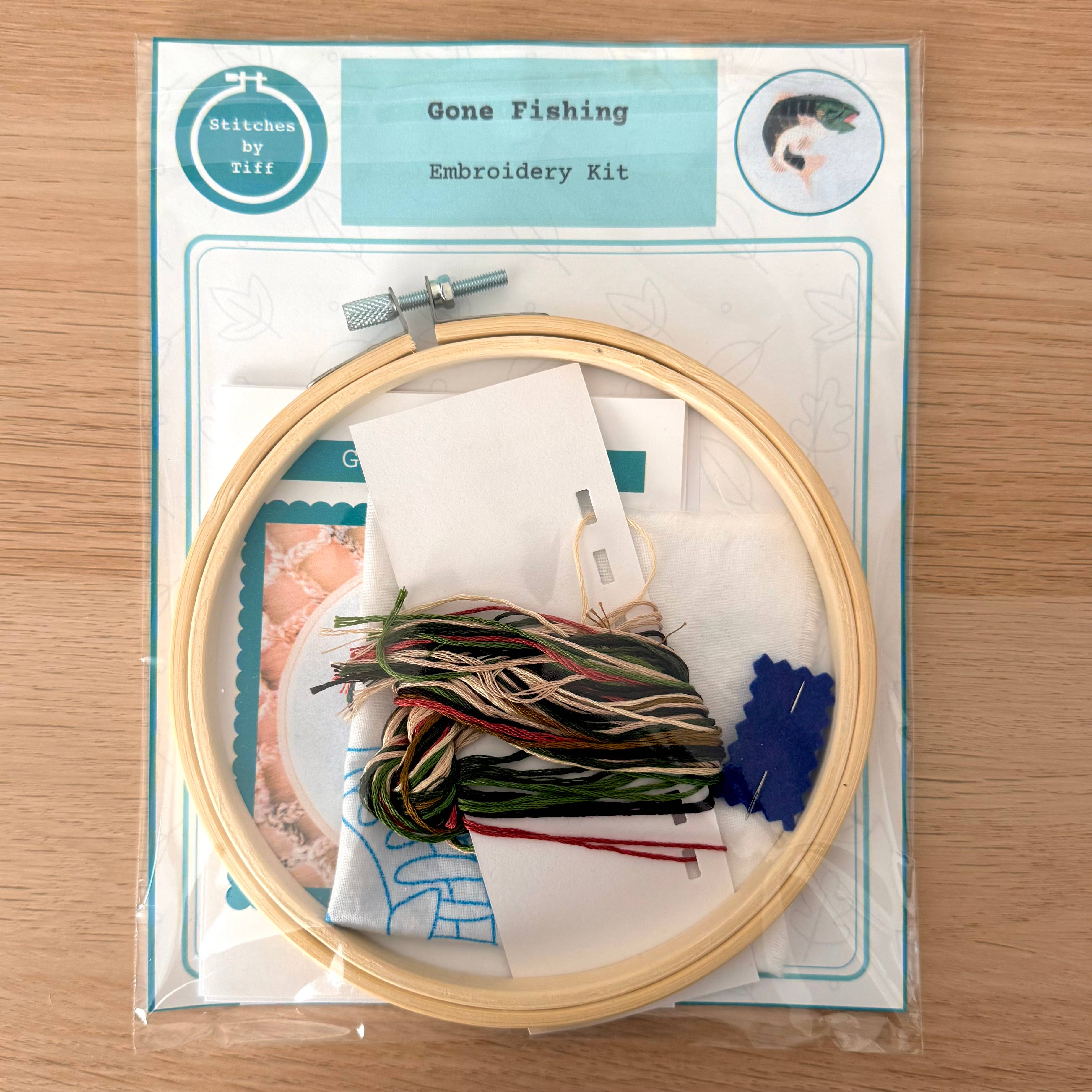 Stitches By Tiff - Wholesale Embroidery/Cross Stitch Supplies - Gone Fishing Craft DIY Embroidery Kit2