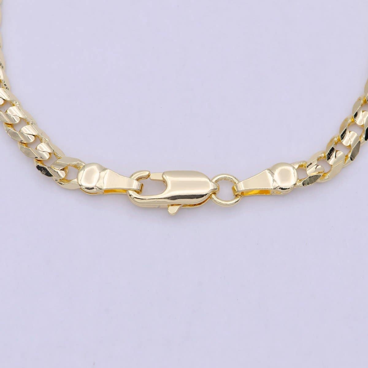 Aim Eternal - Wholesale Link & Chain Bracelet - OS 18k Gold Filled Cuban Link Chain Bracelet 7", Gold Curb Chain Bracelet, Miami Cuban Bracelet, Cuban Chain Bracelet Women WA-8471