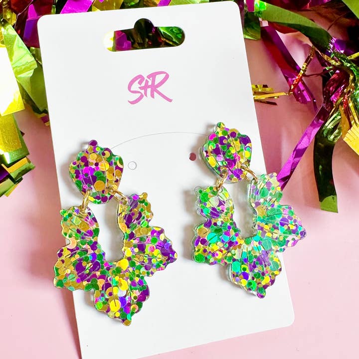 Sandy + Rizzo - Wholesale Dangle Earrings - Mardi Gras Priscilla Dangle Earring2