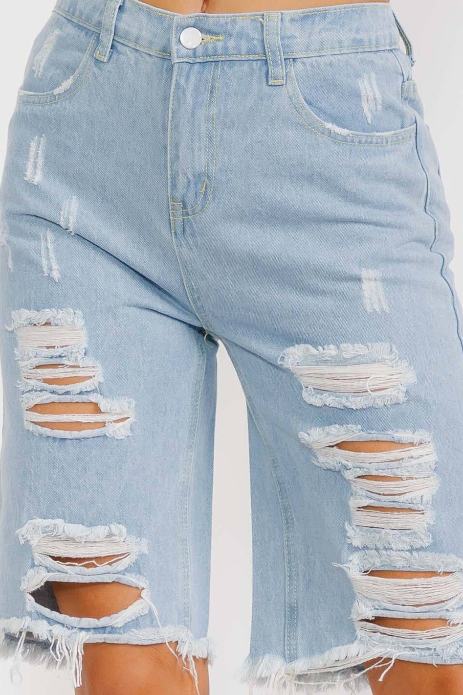 DISTRESSED DENIM SHORTS for wholesale on Faire1