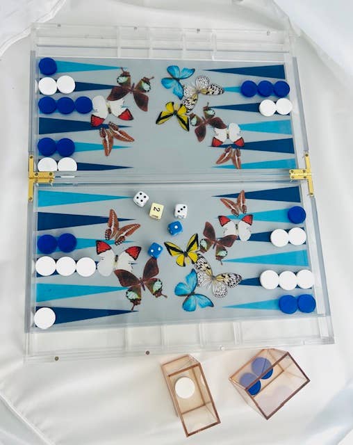 Maven Home - Wholesale Board Game - Game, Backgammon- Grey Butterfly6