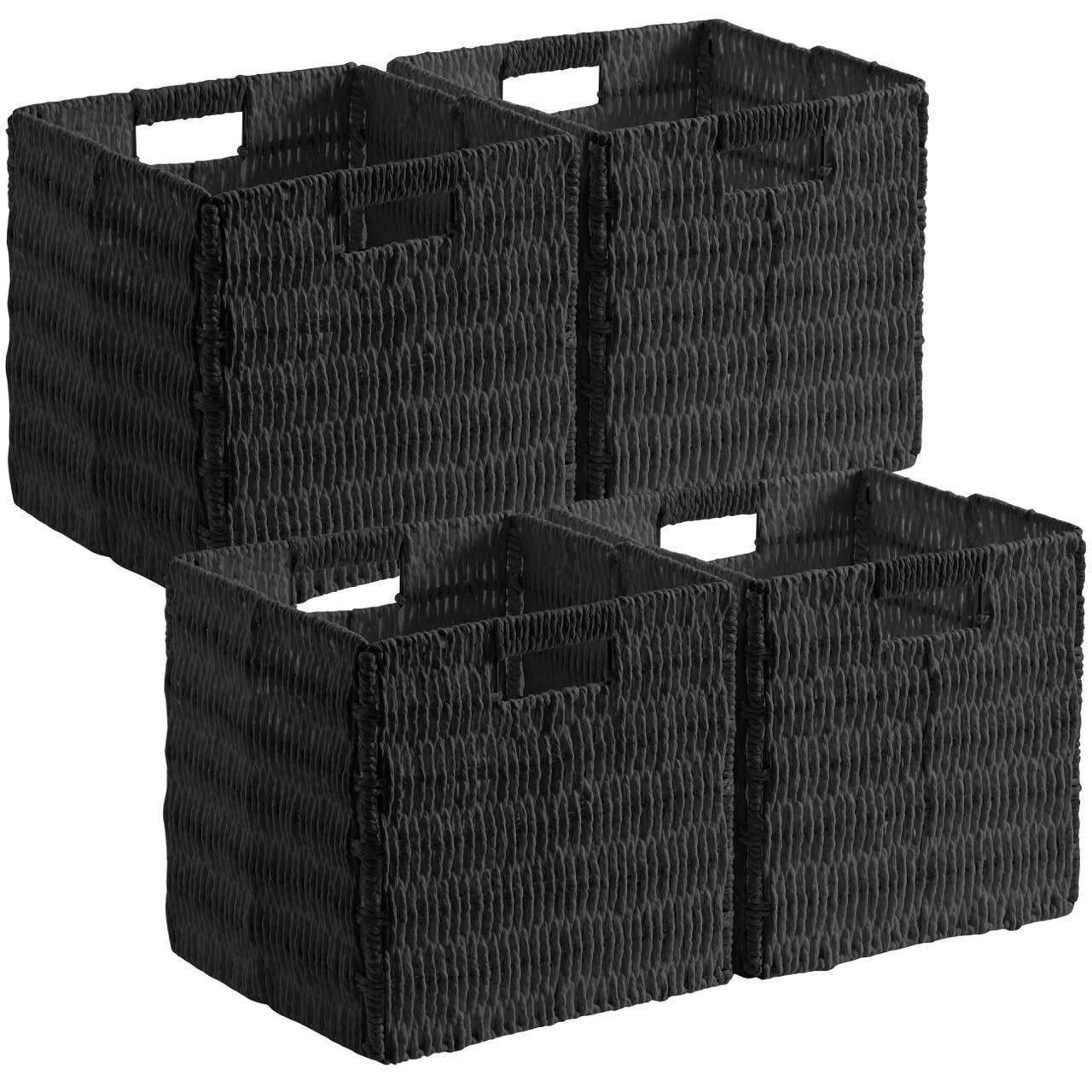 Ornavo Home - Wholesale Storage Bin - Foldable Paper Wicker Storage Shelf Basket Bin with Handles13
