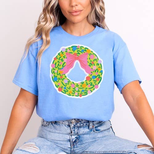 Christmas Wreath tshirt and sweatshirt for wholesale by Madison Avenue