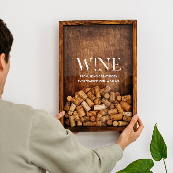 The Corkbox Company - Wholesale Wine Cork Holder - Bar Decor „Wine!” Wine Cork Storage, Wine Gift3