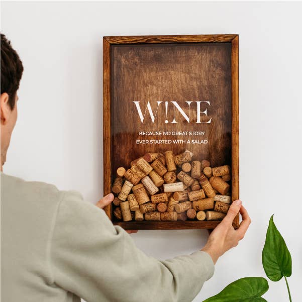 The Corkbox Company - Wholesale Wine Cork Holder - Bar Decor „Wine!” Wine Cork Storage, Wine Gift3