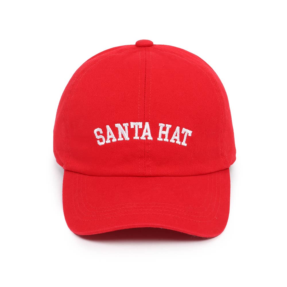 Red CHRISTMAS SANTA HAT Embroidery Baseball Cap for wholesale on Faire