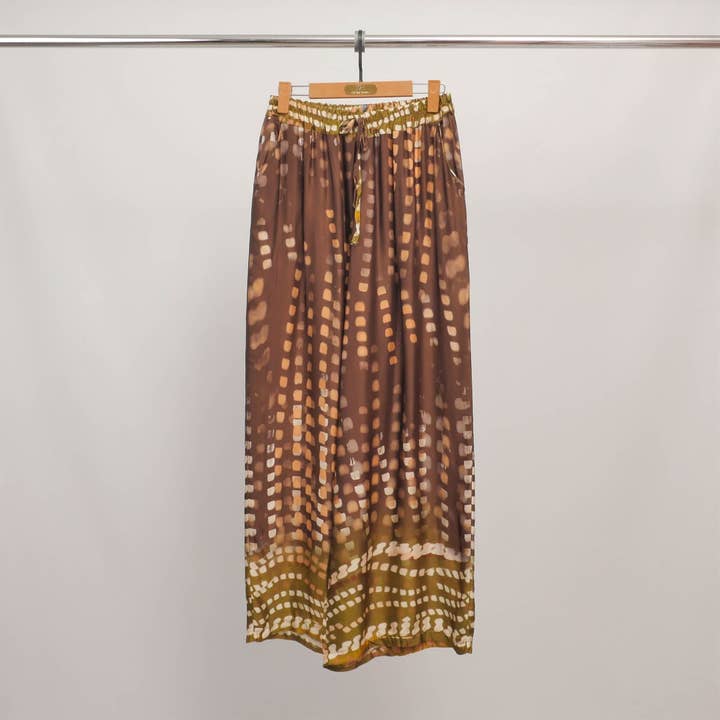 Fluid pants with graphic print KD6637VS-28 for wholesale by Cecile Wang