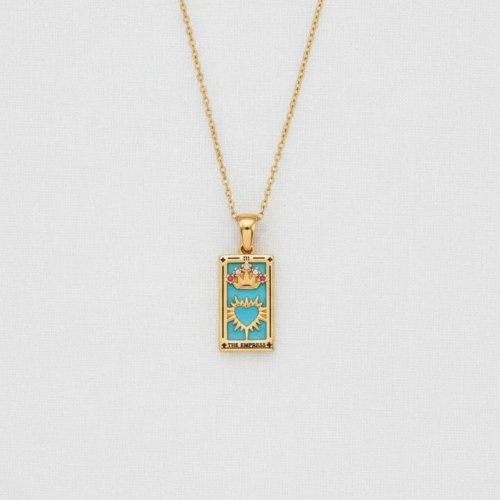 Rectangular Zirconia Tarot Card Necklace for wholesale by paperln