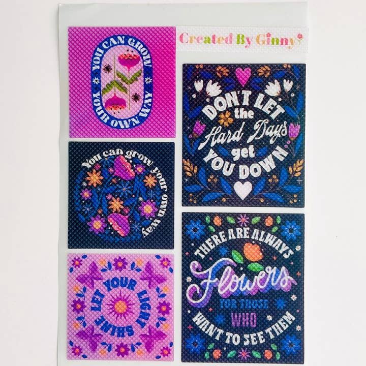 Tiny Gift Society - Wholesale Sticker - Textured Calming Sticker Sheet | Positive Calm Strips