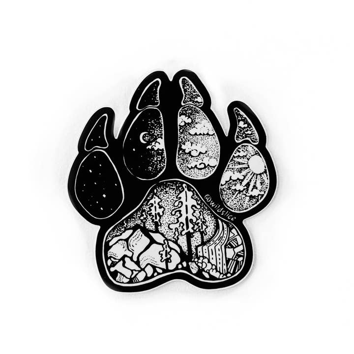 Wild Slice Designs - Wholesale Phone & Laptop Stickers - Paw Print Hiking Dog Sticker