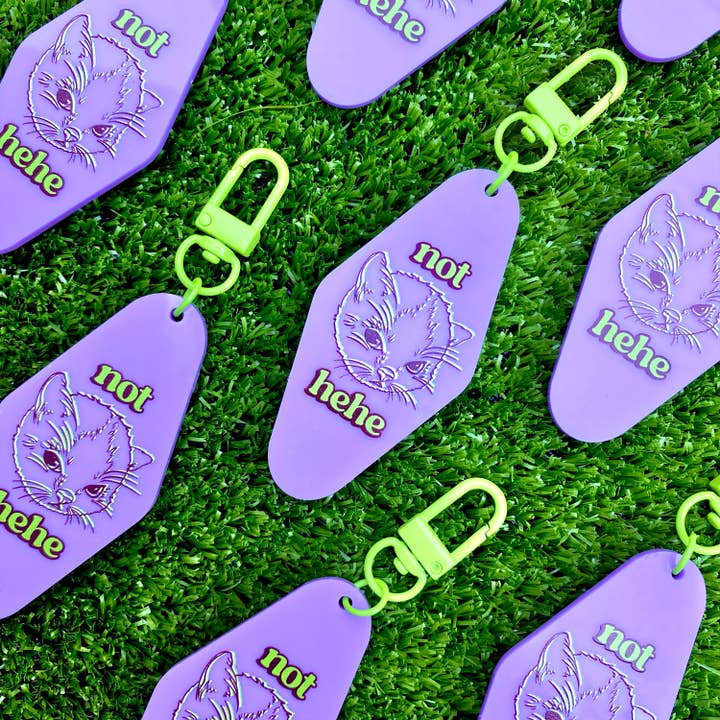 Trainer Hal’s Item Shop - Wholesale Keychain - Unisex - Hehe Cat Meme Keychain - Cute 2000s Weird Webcore Charm1